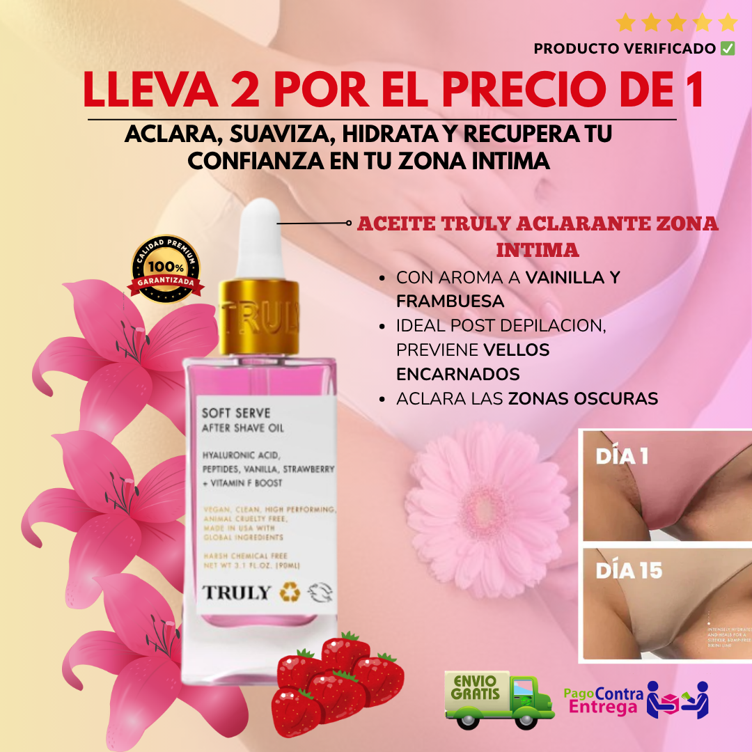 Aceite Truly Soft ~ Aclarante Zona Intima OFERTA 2X1 💖