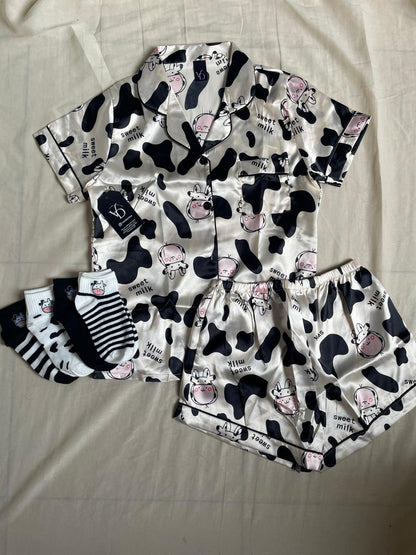 PIJAMA SATIN + PANTUFLA + OBSEQUIO