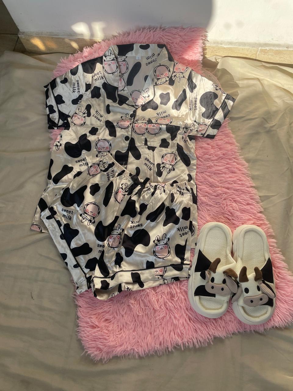 PIJAMA SATIN + PANTUFLA + OBSEQUIO